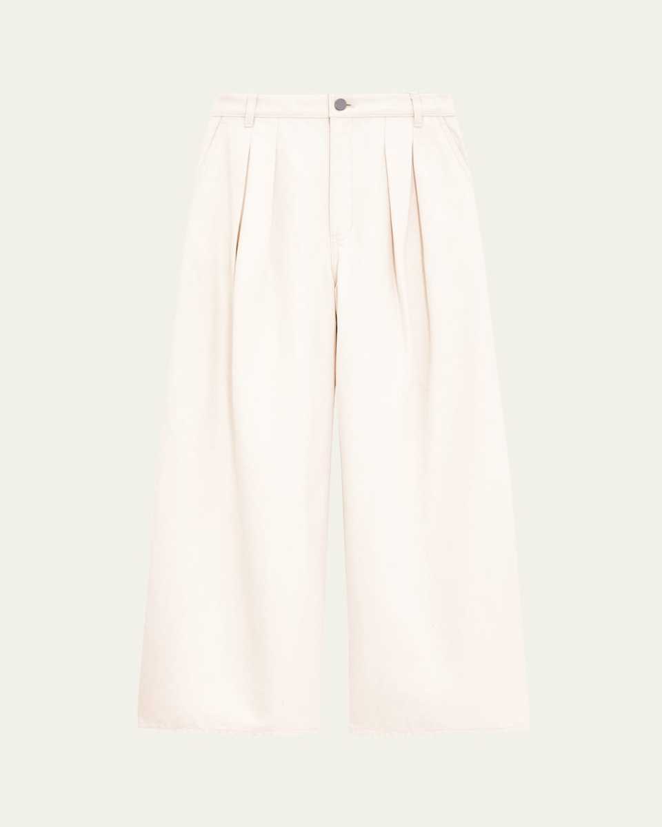 Pleated Denim Pants